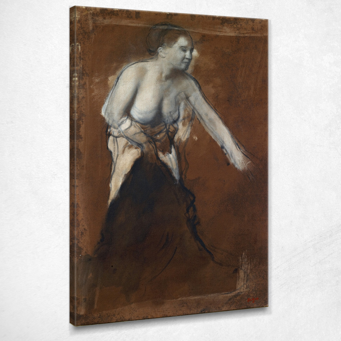 Figura Femminile In Piedi Con Torso Nudo (Giovane Donna Alla Toilette) Edgar Degas edg248 quadro stampato su tela