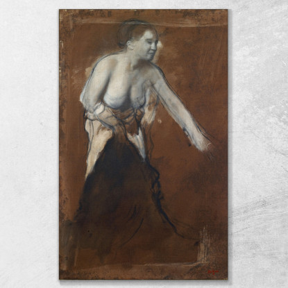 Figura Femminile In Piedi Con Torso Nudo (Giovane Donna Alla Toilette) Edgar Degas edg248 quadro stampato su tela