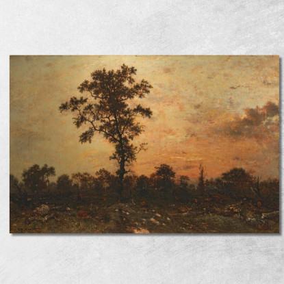 Tramonto Al Margine Della Foresta Théodore Rousseau trs11 quadro stampato su tela