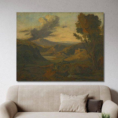 Paesaggio Alvernia Théodore Rousseau trs16 quadro stampato su tela