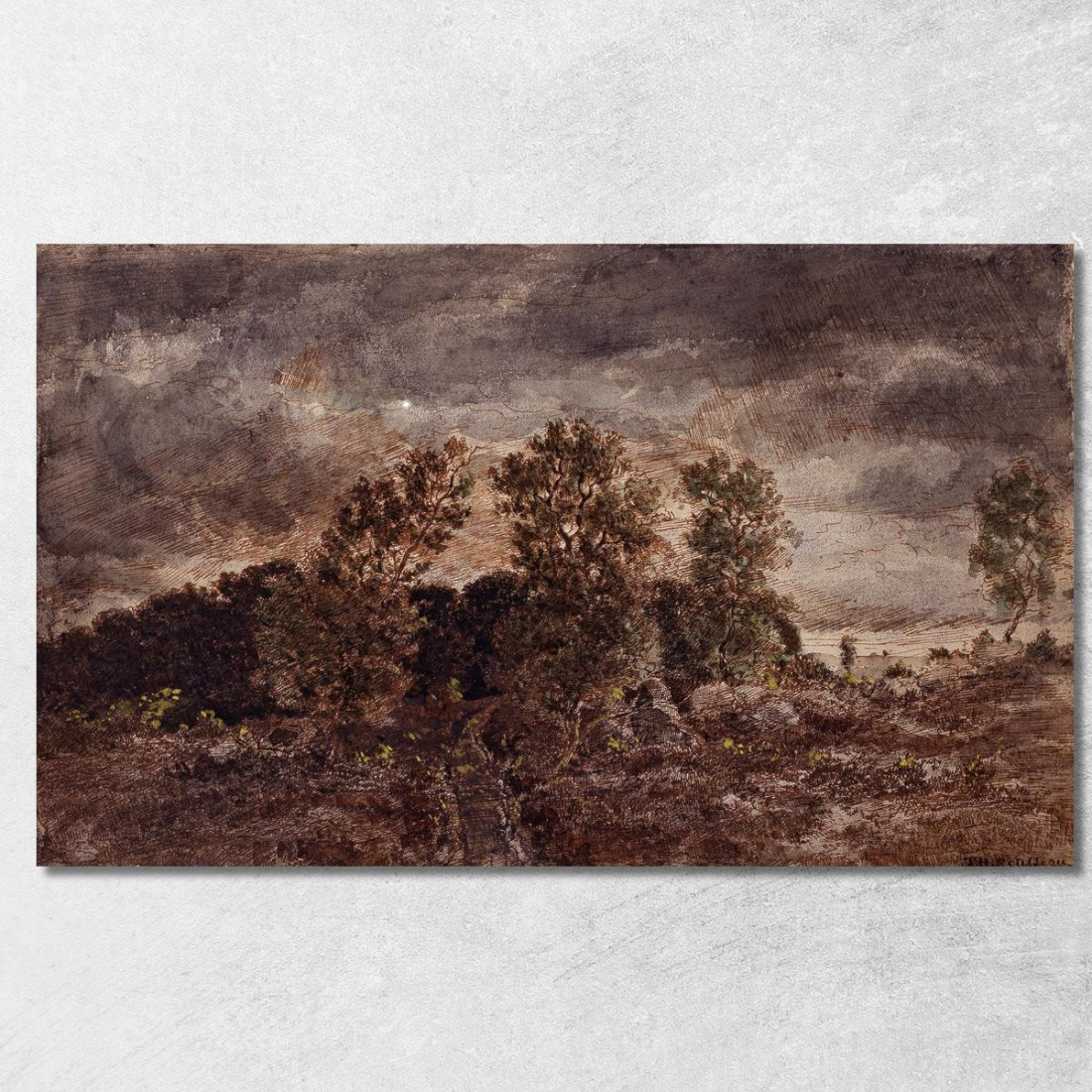 Paesaggio Con Temporali Théodore Rousseau trs21 quadro stampato su tela
