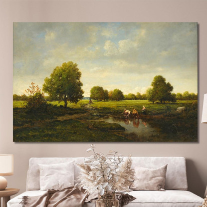 Il Trogolo Théodore Rousseau trs26 quadro stampato su tela