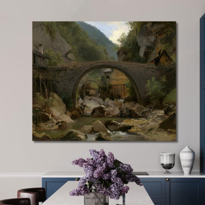 Ruscello Di Montagna In Alvernia Théodore Rousseau trs27 quadro stampato su tela