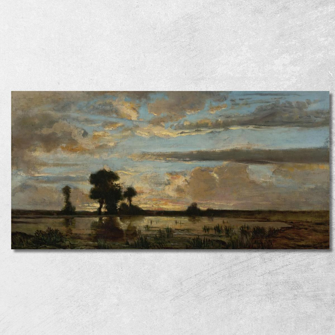 Sole Al Tramonto Théodore Rousseau trs32 quadro stampato su tela