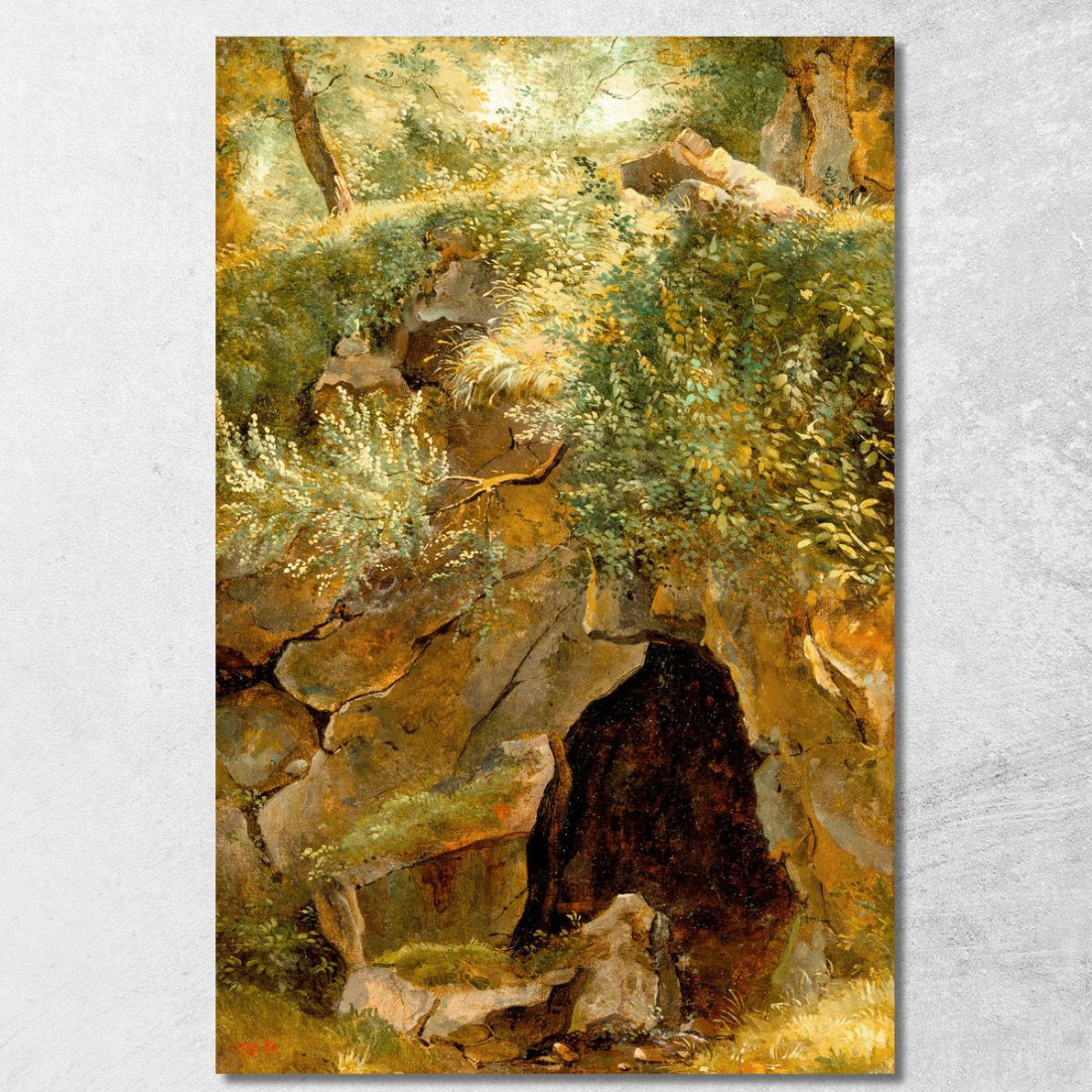 La Grotta Théodore Rousseau trs35 quadro stampato su tela