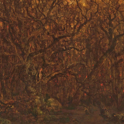 La Foresta In Inverno Al Tramonto Théodore Rousseau trs37 quadro stampato su tela