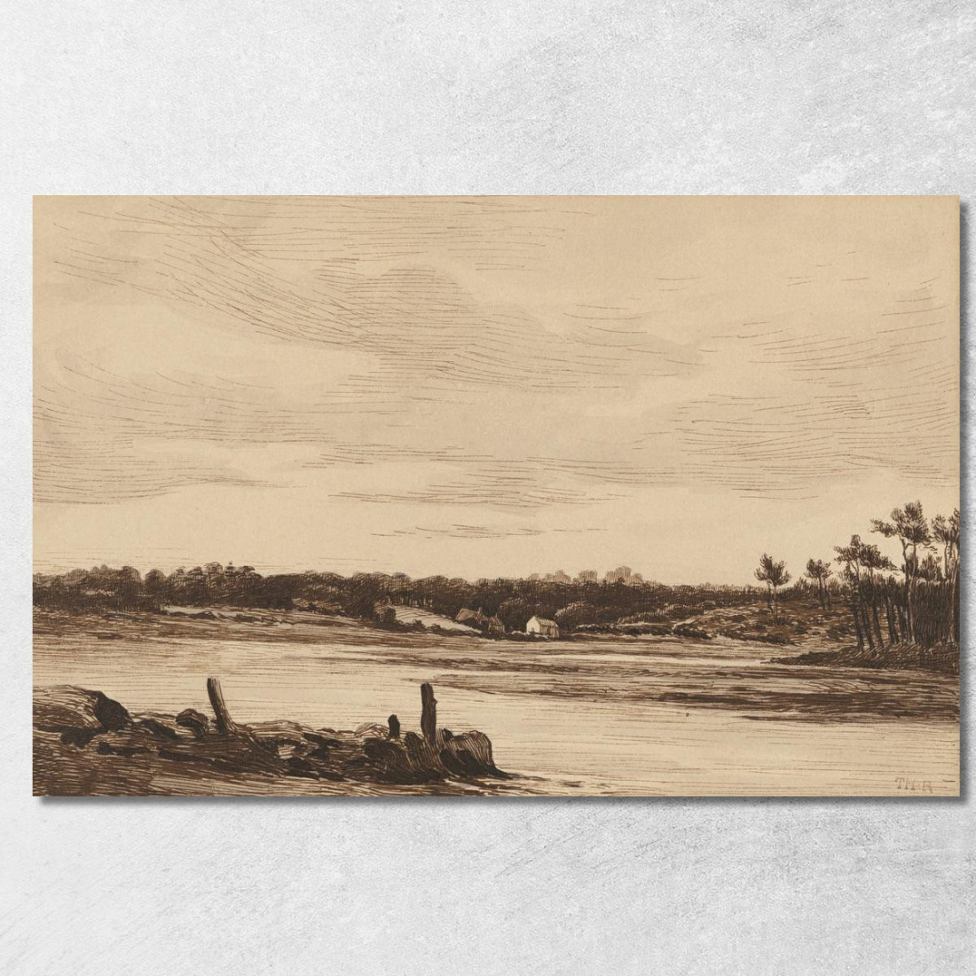 Il Fiume Loing Ai Margini Della Foresta Di Fontainebleau Théodore Rousseau trs39 quadro stampato su tela