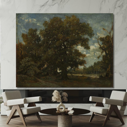 La Quercia Théodore Rousseau trs40 quadro stampato su tela