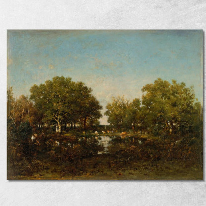 La Memoria Della Piscina Della Foresta Di Chambord Théodore Rousseau trs42 quadro stampato su tela