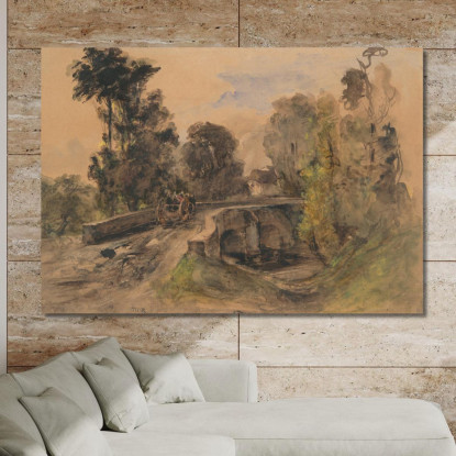 Il Ponte Di Pietra Théodore Rousseau trs43 quadro stampato su tela