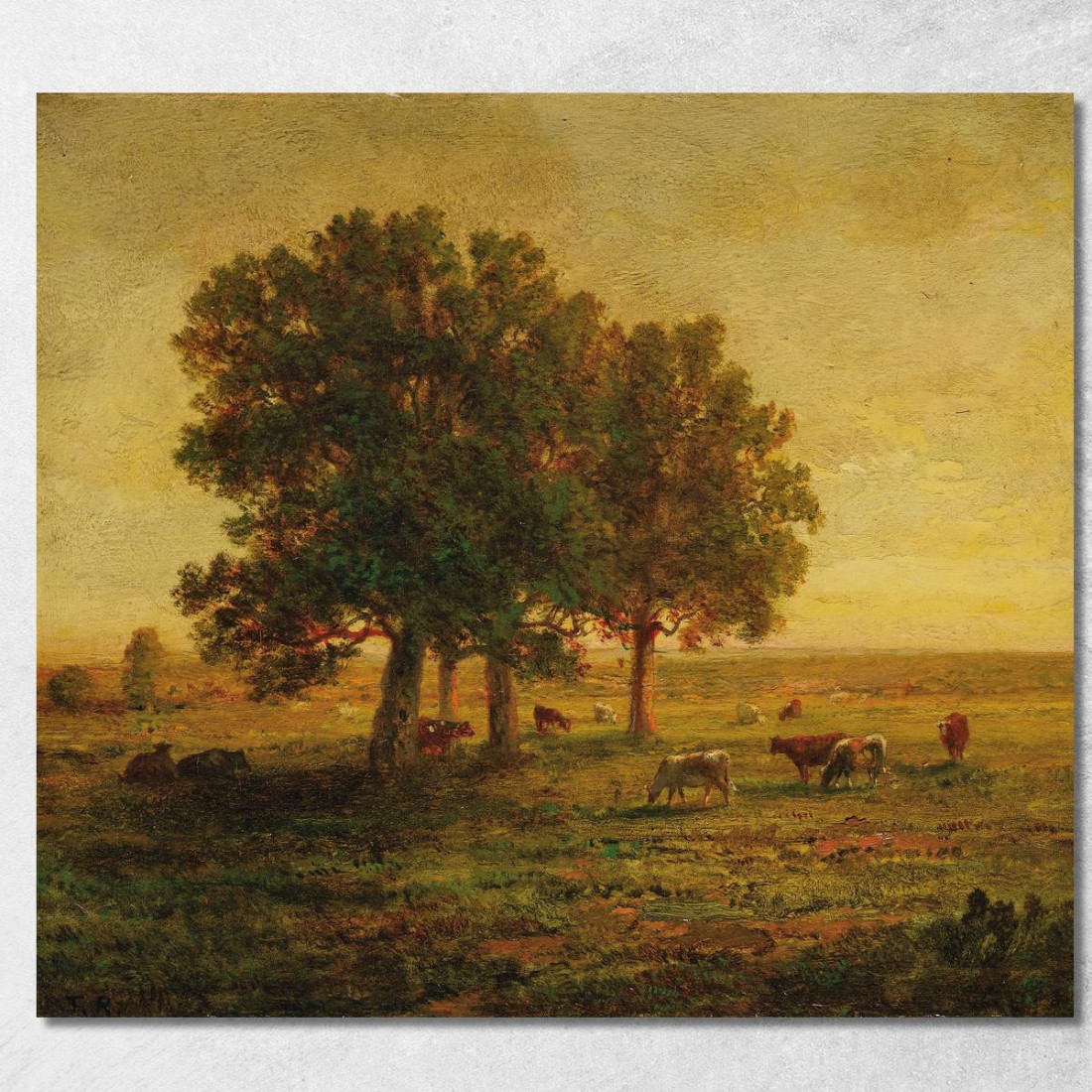 Mucche Sotto Un Gruppo Di Querce Apremont Théodore Rousseau trs44 quadro stampato su tela