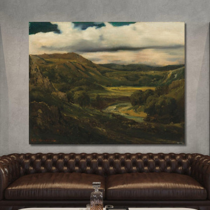 Valle E Montagne Dell'Alvernia Théodore Rousseau trs46 quadro stampato su tela