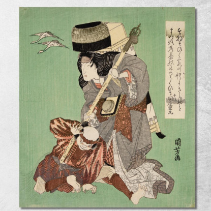 Giocatori Di Kabuki Utagawa Kuniyoshi ukn17 quadro stampato su tela