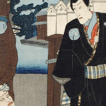 Kusatsu Kanja Yoshitaka Utagawa Kuniyoshi ukn19 quadro stampato su tela