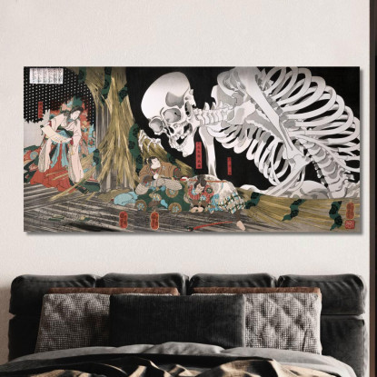 Mitsukuni Sfida Lo Spettro Dello Scheletro Utagawa Kuniyoshi ukn23 quadro stampato su tela