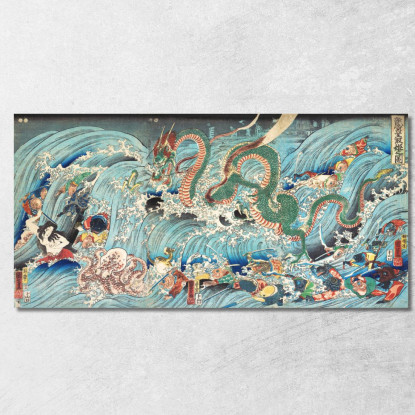 Recupero Del Gioiello Rubato Dal Palazzo Del Re Drago Utagawa Kuniyoshi ukn29 quadro stampato su tela