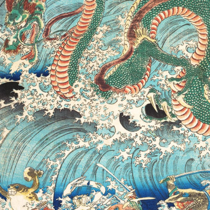 Recupero Del Gioiello Rubato Dal Palazzo Del Re Drago Utagawa Kuniyoshi ukn29 quadro stampato su tela