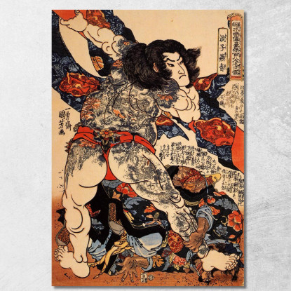 Lotta Utagawa Kuniyoshi ukn46 quadro stampato su tela