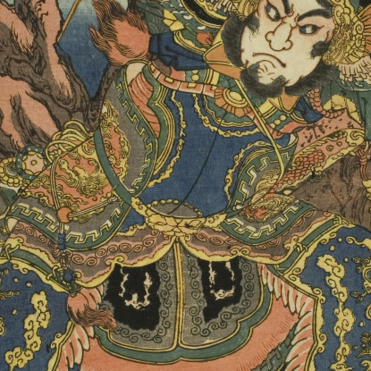 Zheng Tianshou Hakumenrokun Teitenja Utagawa Kuniyoshi ukn48 quadro stampato su tela