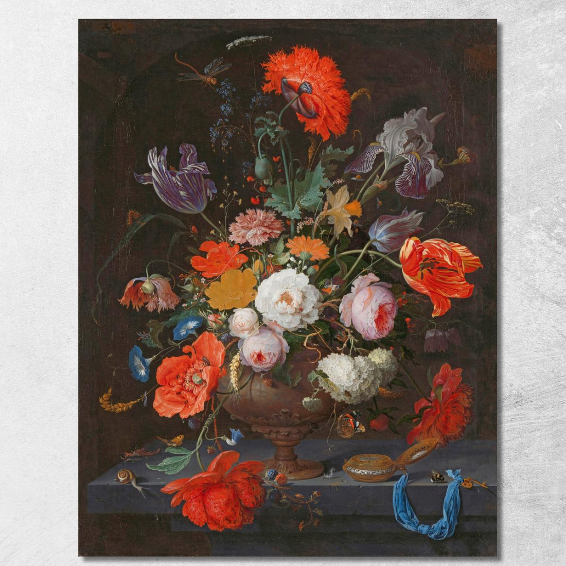 Natura Morta Con Fiori Abraham Mignon amn6 quadro stampato su tela