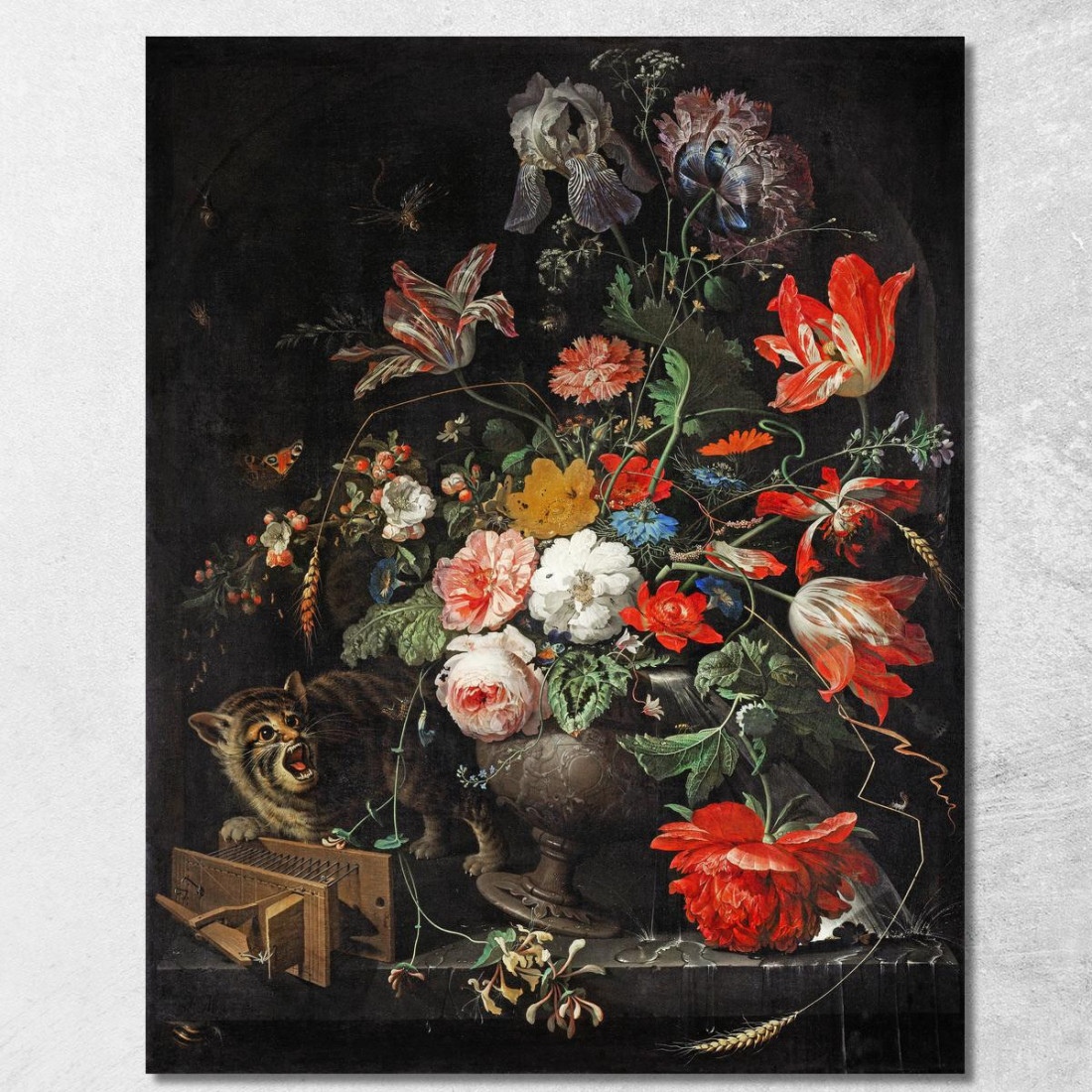 Il Bouquet Rovesciato Abraham Mignon amn7 quadro stampato su tela