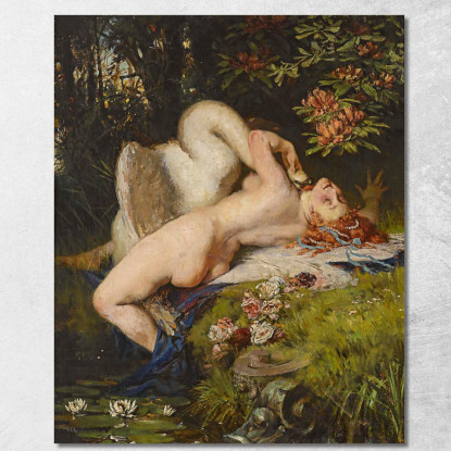 Leda E Il Cigno Heinrich Lossow hlw3 quadro stampato su tela