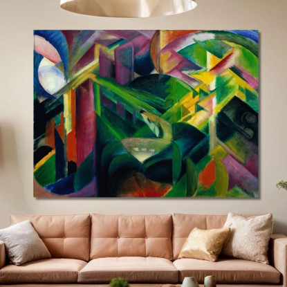 Cervi Nel Giardino Del Monastero Franz Marc fmr11 quadro stampato su tela
