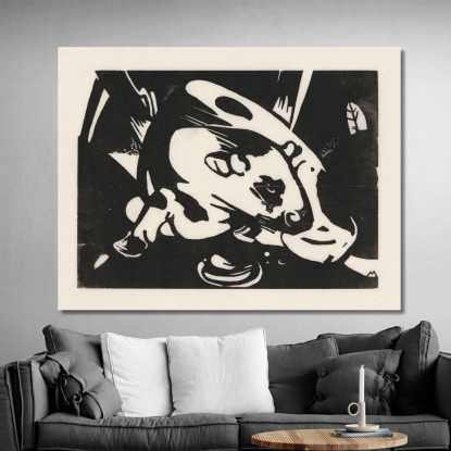 Il Toro Franz Marc fmr13 quadro stampato su tela