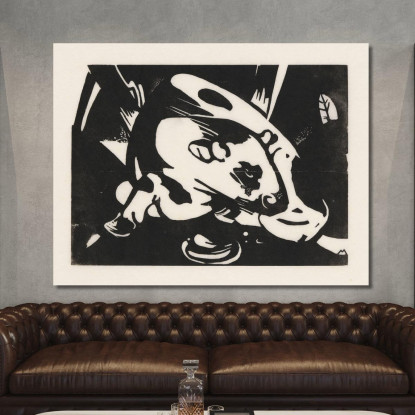 Il Toro Franz Marc fmr13 quadro stampato su tela