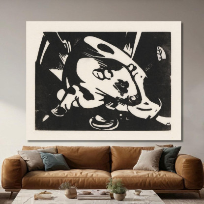 Il Toro Franz Marc fmr13 quadro stampato su tela