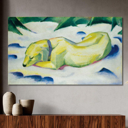 Cane Sdraiato Nella Neve Franz Marc fmr15 quadro stampato su tela