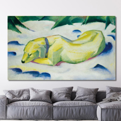 Cane Sdraiato Nella Neve Franz Marc fmr15 quadro stampato su tela