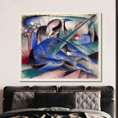 Cavallo Sognante Franz Marc fmr16 quadro stampato su tela