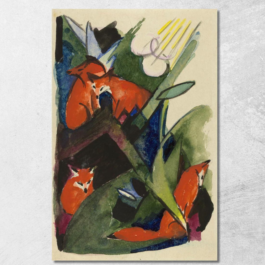 Quattro Volpi Franz Marc fmr20 quadro stampato su tela