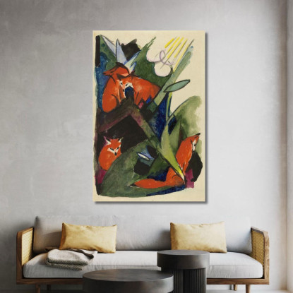 Quattro Volpi Franz Marc fmr20 quadro stampato su tela