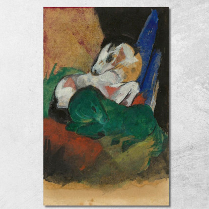Cavallo Verde E Bianco Franz Marc fmr25 quadro stampato su tela