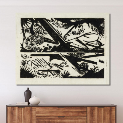 Cavallo E Riccio Franz Marc fmr26 quadro stampato su tela