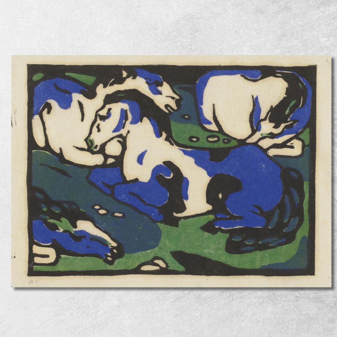 Cavalli Che Riposano Franz Marc fmr27 quadro stampato su tela