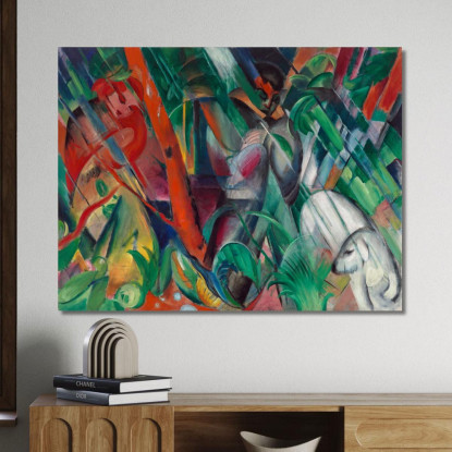 Nella Pioggia Franz Marc fmr28 quadro stampato su tela