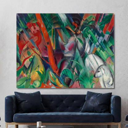 Nella Pioggia Franz Marc fmr28 quadro stampato su tela