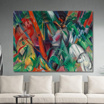 Nella Pioggia Franz Marc fmr28 quadro stampato su tela