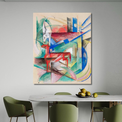 Paesaggio Con Animali Franz Marc fmr30 quadro stampato su tela