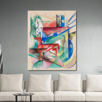 Paesaggio Con Animali Franz Marc fmr30 quadro stampato su tela