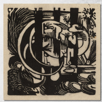 Lucertole 2 Franz Marc fmr32 quadro stampato su tela