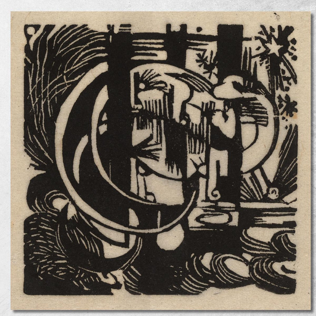 Lucertole 2 Franz Marc fmr32 quadro stampato su tela