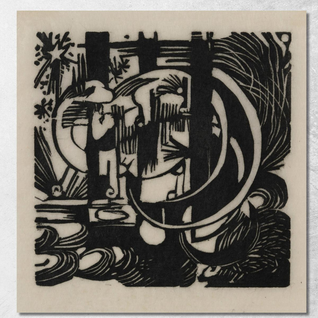 Lucertole Franz Marc fmr33 quadro stampato su tela