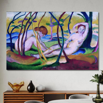 Nudi Sotto Gli Alberi Franz Marc fmr36 quadro stampato su tela