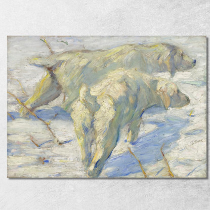 Cani Siberiani Nella Neve Franz Marc fmr44 quadro stampato su tela