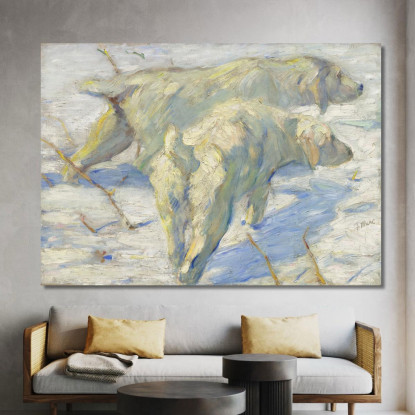 Cani Siberiani Nella Neve Franz Marc fmr44 quadro stampato su tela