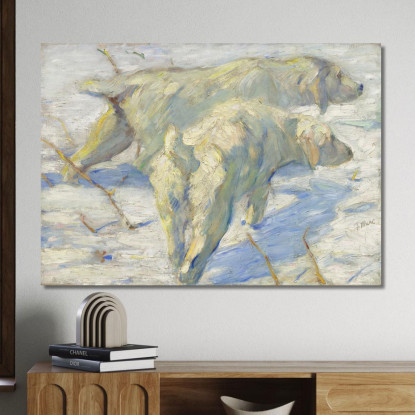 Cani Siberiani Nella Neve Franz Marc fmr44 quadro stampato su tela